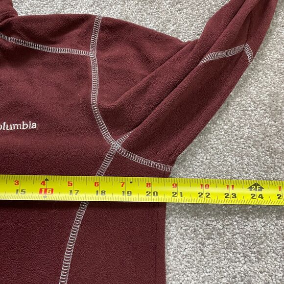 Columbia Sweatshirt Women Small Maroon Fleece 1/4 Zip High Neck Pullover Outdoor - Picture 8 of 10